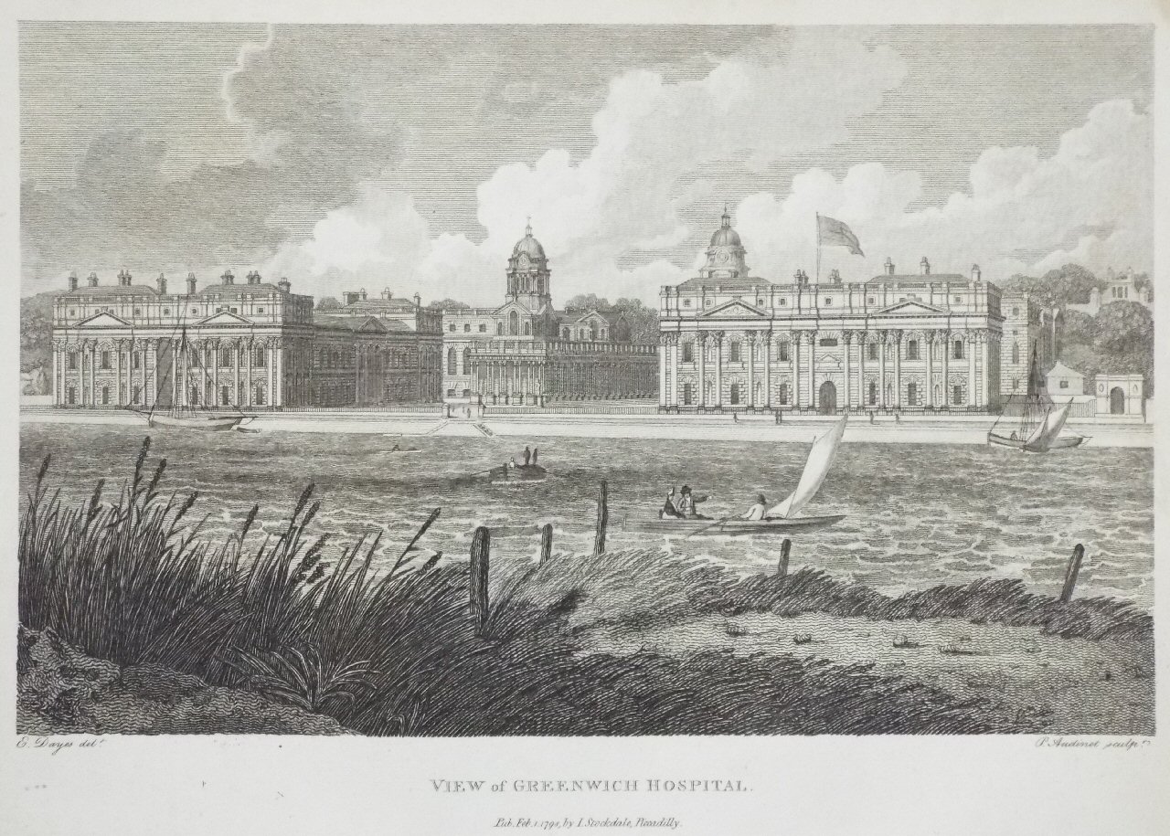 Print - View of Greenwich Hospital - Audinet